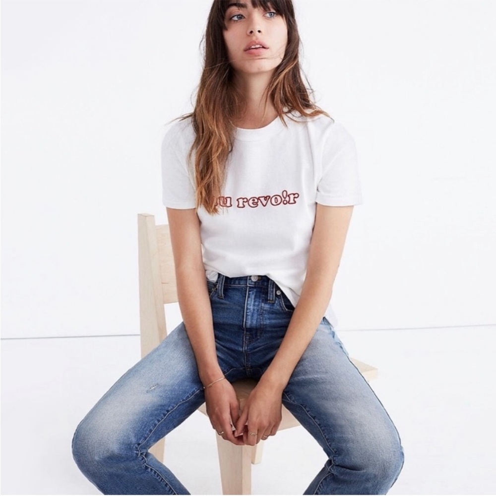 Madewell Embroidered Crop Graphic Tee